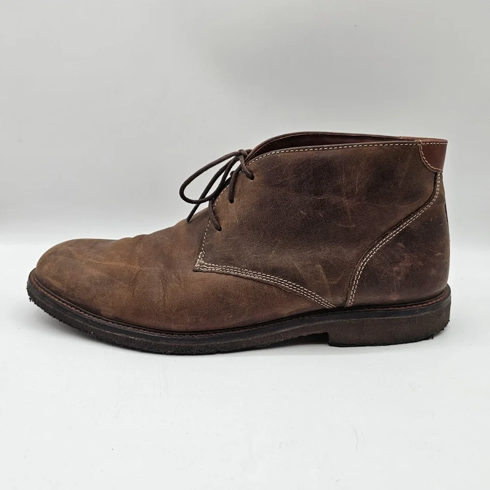 Johnston & Murphy Chukka Boots Mens Size 11.5 Brown Leather Memory‎ Foam 25-1870